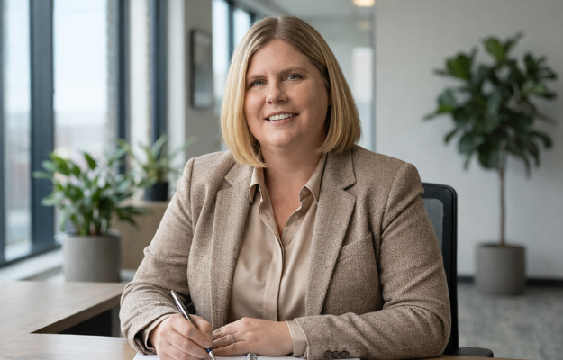 Mitarbeiterin von Dashing Consulting arbeitet am Schreibtisch im Büro im Zusammenhang mit der Recruiting-Lösung DashingGOLD.